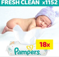 Pampers Fresh Clean billendoekjes - 1152 Stuks (18x64) - Babydoekjes | Voordeelverpakking